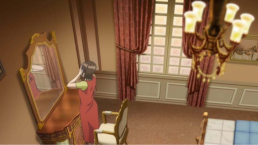 ナオの姿が鏡に映っていない